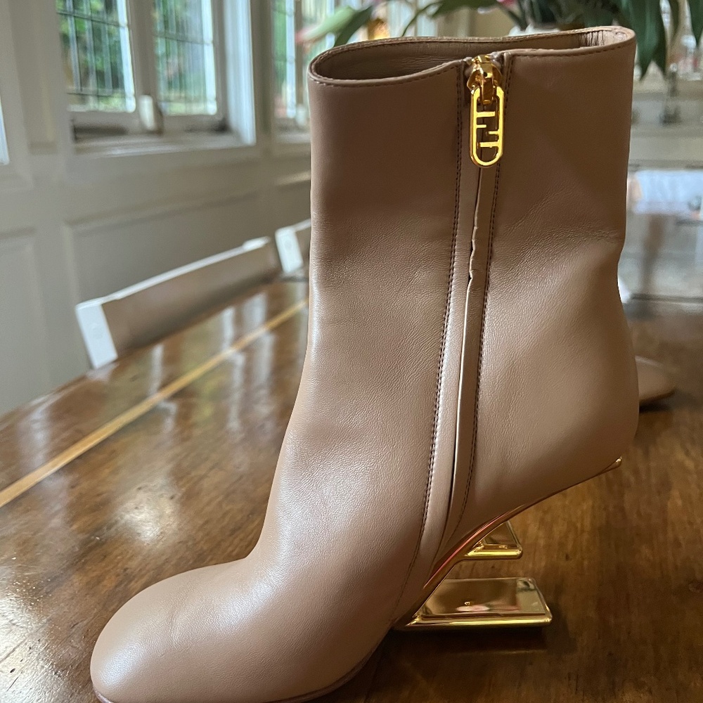 Fendi Boots with gold F heels sz 37